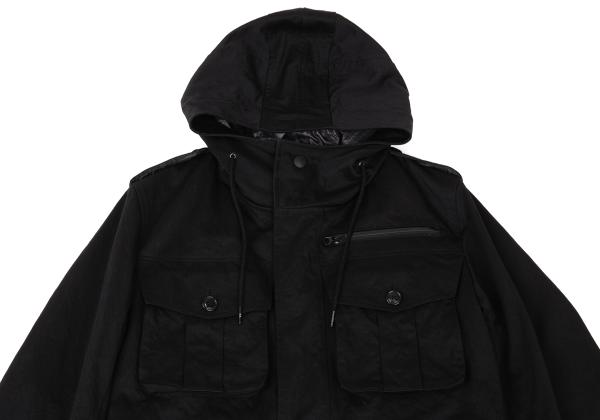 Y-3 Checker Quilted Detachable Hood Jacket Black Size M