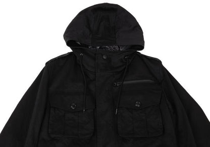 Y-3 Checker Quilted Detachable Hood Jacket Black Size M