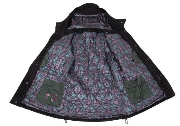 Y-3 Checker Quilted Detachable Hood Jacket Black Size M