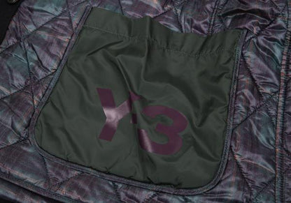 Y-3 Checker Quilted Detachable Hood Jacket Black Size M
