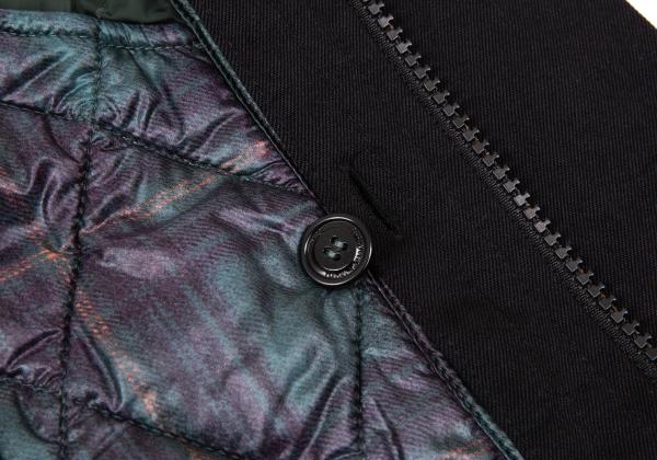 Y-3 Checker Quilted Detachable Hood Jacket Black Size M