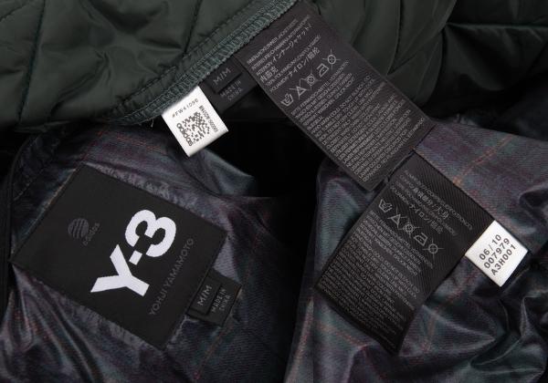 Y-3 Checker Quilted Detachable Hood Jacket Black Size M