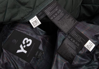 Y-3 Checker Quilted Detachable Hood Jacket Black Size M