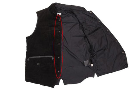 Y-3 Corduroy Padded Vest Black Size M