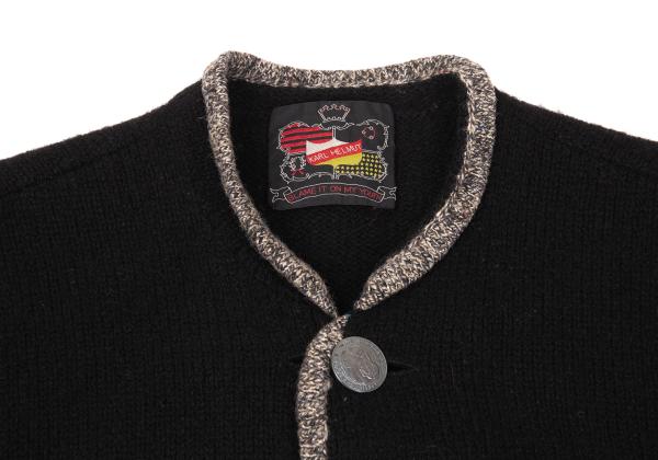 Karl Helmut Coin Button Knit Jacket Black Size M