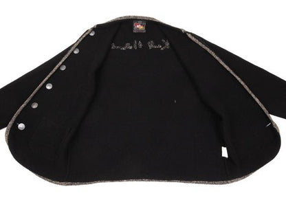 Karl Helmut Coin Button Knit Jacket Black Size M