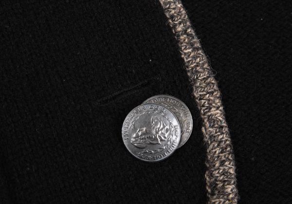 Karl Helmut Coin Button Knit Jacket Black Size M