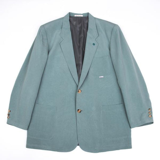 Papas Blue Silk Tailored Blazer Size L48