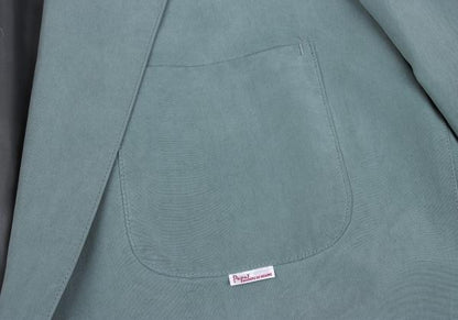 Papas Blue Silk Tailored Blazer Size L48