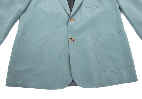 Papas Blue Silk Tailored Blazer Size L48