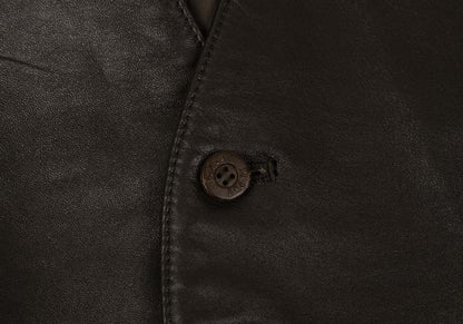 Papas Deerskin Western Yoke Vest Brown Size L