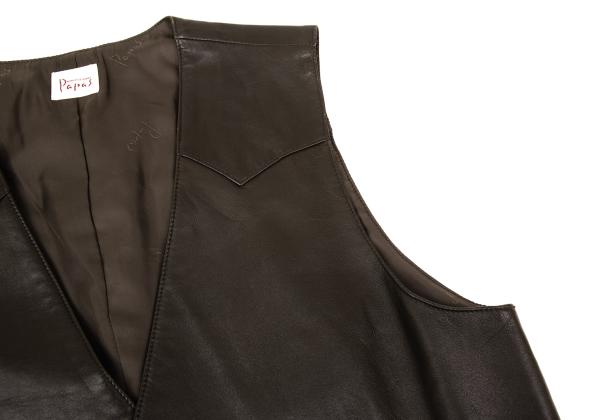Papas Deerskin Western Yoke Vest Brown Size L