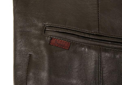 Papas Deerskin Western Yoke Vest Brown Size L