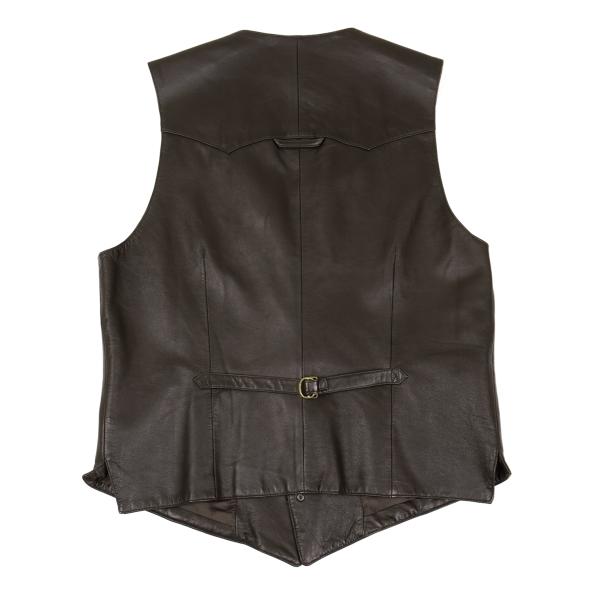 Papas Deerskin Western Yoke Vest Brown Size L