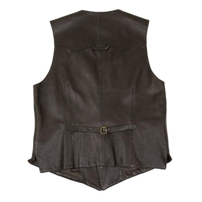 Papas Deerskin Western Yoke Vest Brown Size L