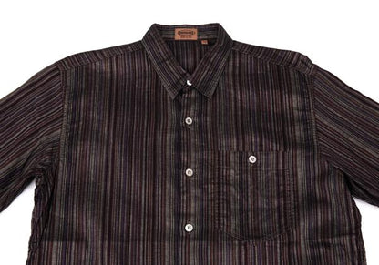 MISSONI Linen Cotton Stripe Long Sleeve Shirt Purple Size 48