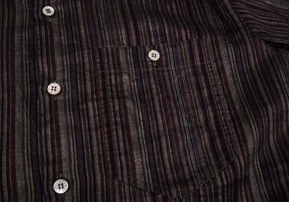 MISSONI Linen Cotton Stripe Long Sleeve Shirt Purple Size 48