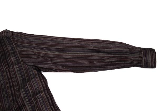 MISSONI Linen Cotton Stripe Long Sleeve Shirt Purple Size 48
