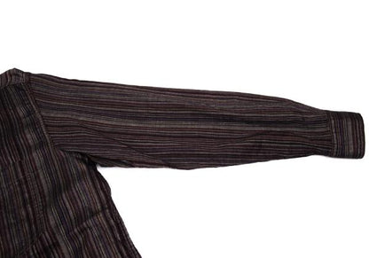 MISSONI Linen Cotton Stripe Long Sleeve Shirt Purple Size 48