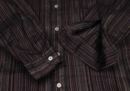 MISSONI Linen Cotton Stripe Long Sleeve Shirt Purple Size 48