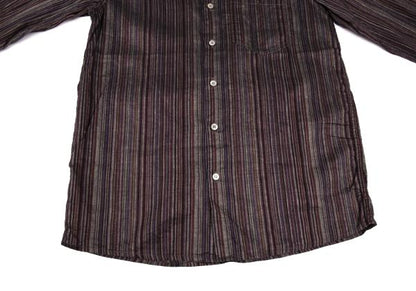 MISSONI Linen Cotton Stripe Long Sleeve Shirt Purple Size 48