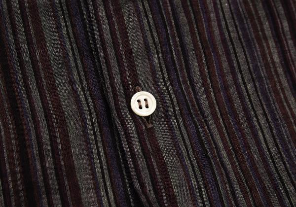 MISSONI Linen Cotton Stripe Long Sleeve Shirt Purple Size 48