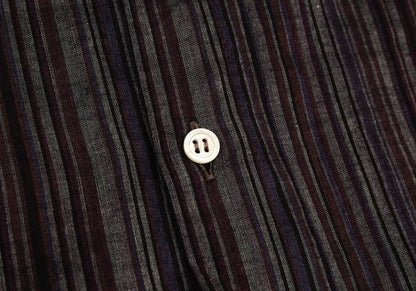 MISSONI Linen Cotton Stripe Long Sleeve Shirt Purple Size 48