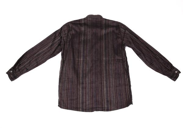 MISSONI Linen Cotton Stripe Long Sleeve Shirt Purple Size 48