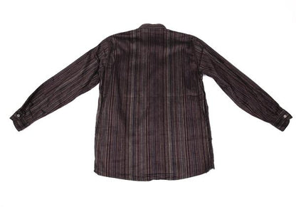 MISSONI Linen Cotton Stripe Long Sleeve Shirt Purple Size 48