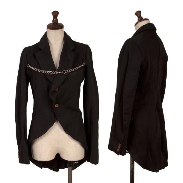 COMME des GARCONS Chain Detail Tailcoat Jacket Black Size S