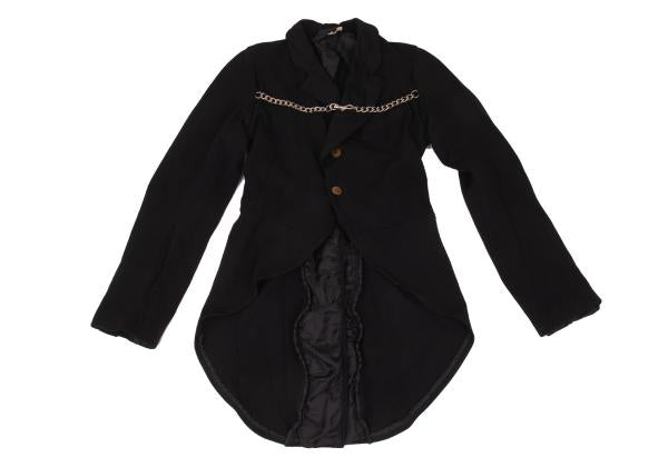 COMME des GARCONS Chain Detail Tailcoat Jacket Black Size S