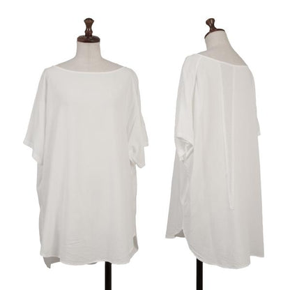 Y's Rayon Crinkle Gauze Panel T-Shirt Off-White Size 2