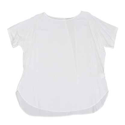 Y's Rayon Crinkle Gauze Panel T-Shirt Off-White Size 2
