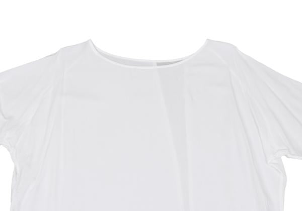 Y's Rayon Crinkle Gauze Panel T-Shirt Off-White Size 2