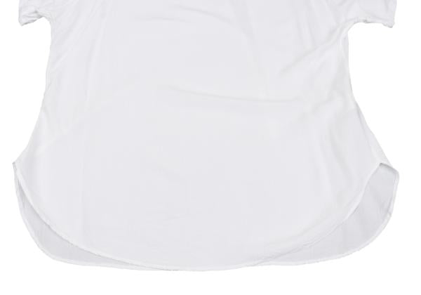 Y's Rayon Crinkle Gauze Panel T-Shirt Off-White Size 2