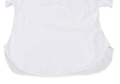 Y's Rayon Crinkle Gauze Panel T-Shirt Off-White Size 2