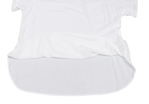 Y's Rayon Crinkle Gauze Panel T-Shirt Off-White Size 2