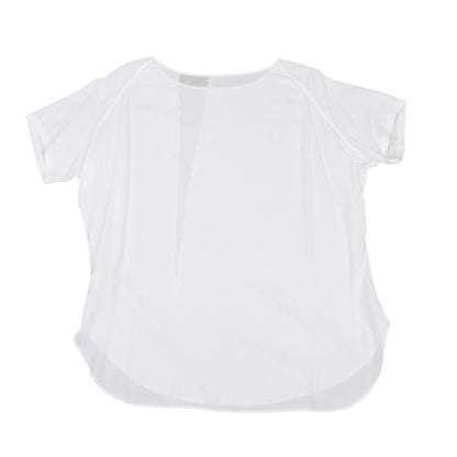 Y's Rayon Crinkle Gauze Panel T-Shirt Off-White Size 2