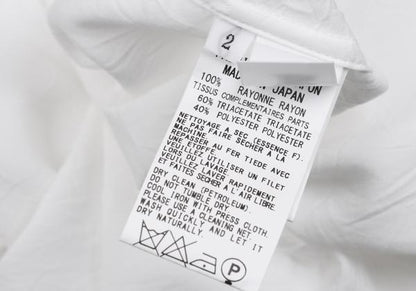 Y's Rayon Crinkle Gauze Panel T-Shirt Off-White Size 2
