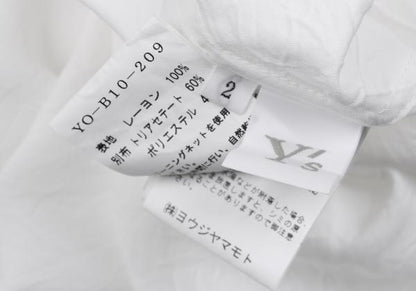 Y's Rayon Crinkle Gauze Panel T-Shirt Off-White Size 2
