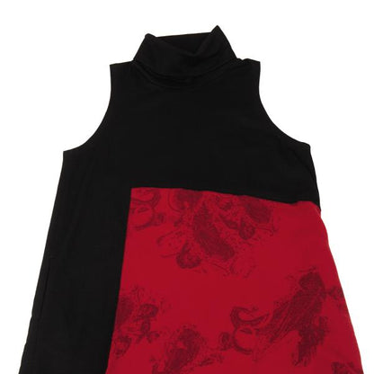 Y's 18AW Wool Paisley Print Paneled Dress Black/Red Size 1