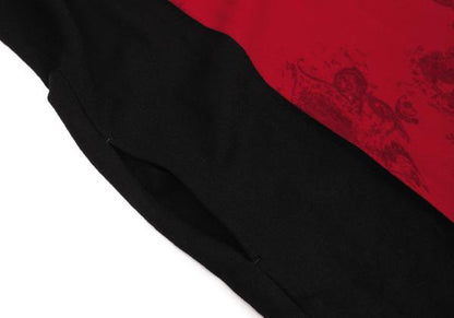 Y's 18AW Wool Paisley Print Paneled Dress Black/Red Size 1