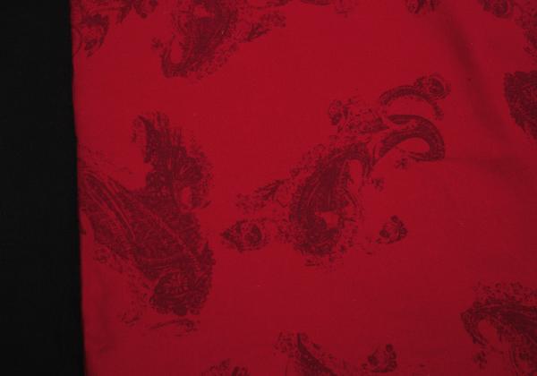 Y's 18AW Wool Paisley Print Paneled Dress Black/Red Size 1