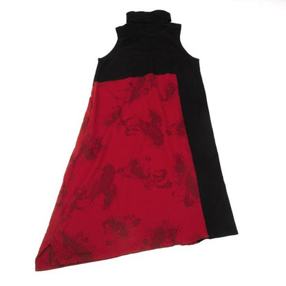 Y's 18AW Wool Paisley Print Paneled Dress Black/Red Size 1