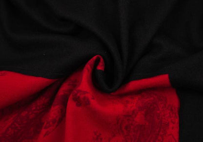 Y's 18AW Wool Paisley Print Paneled Dress Black/Red Size 1