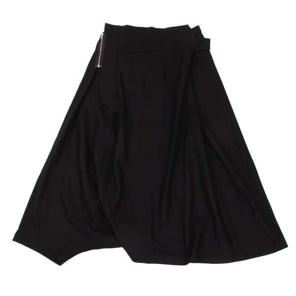 Y's Wool Asymmetrical Half-Wrap Sarouel Pants Black Size 2