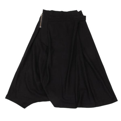 Y's Wool Asymmetrical Half-Wrap Sarouel Pants Black Size 2