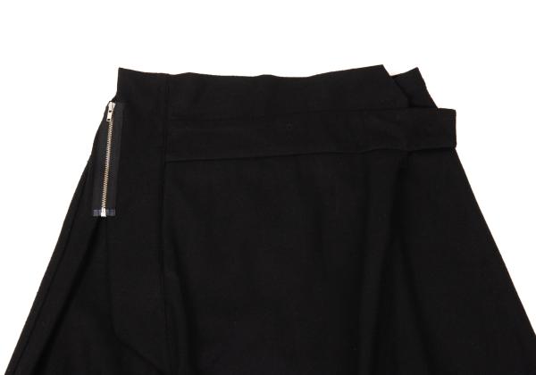 Y's Wool Asymmetrical Half-Wrap Sarouel Pants Black Size 2