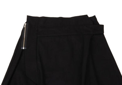 Y's Wool Asymmetrical Half-Wrap Sarouel Pants Black Size 2