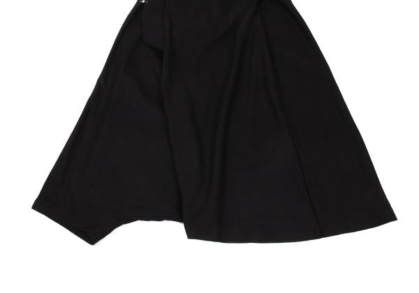 Y's Wool Asymmetrical Half-Wrap Sarouel Pants Black Size 2